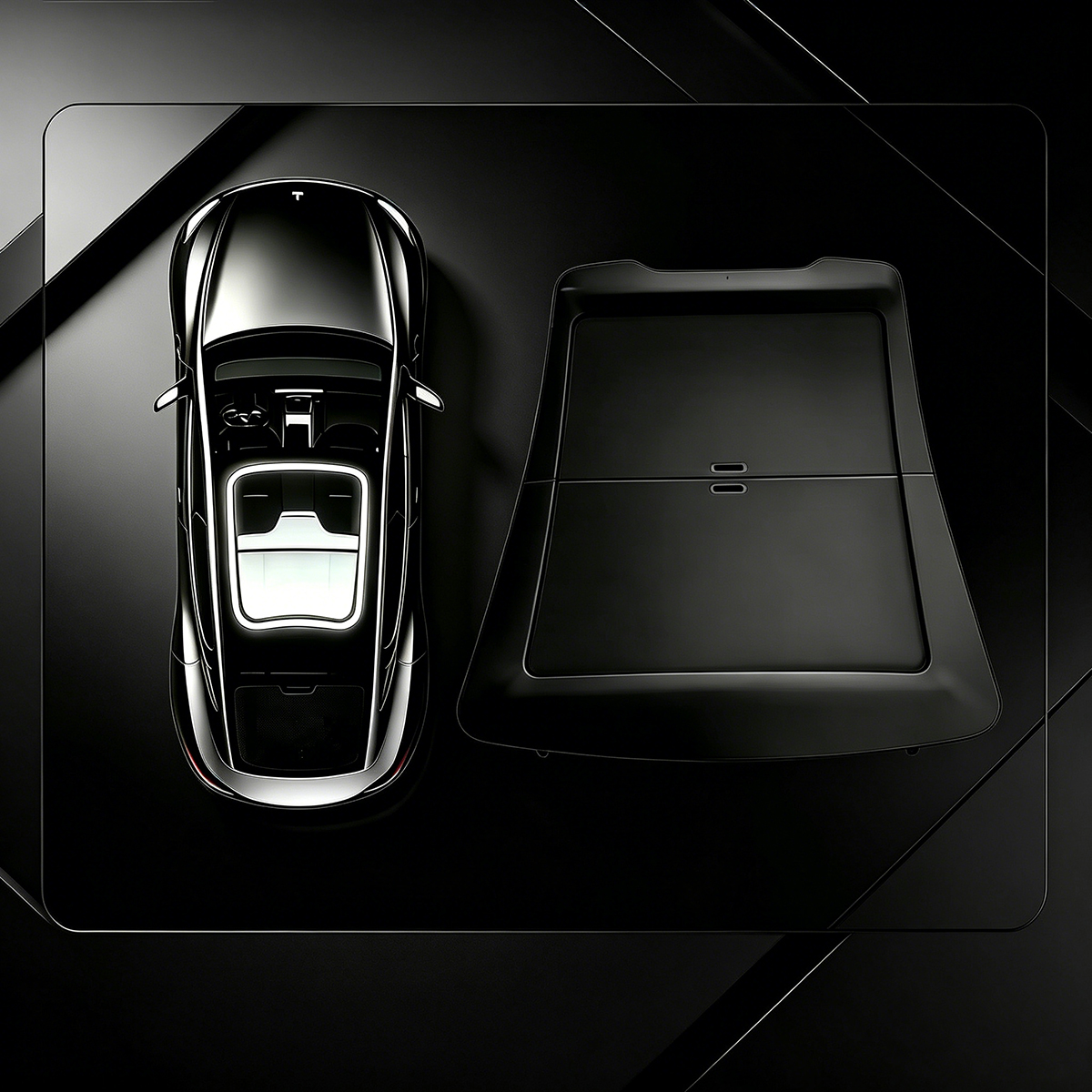 Aegiswarn AW-MS2-TMY manual roof sunshade for Tesla Model Y black panoramic glass roof