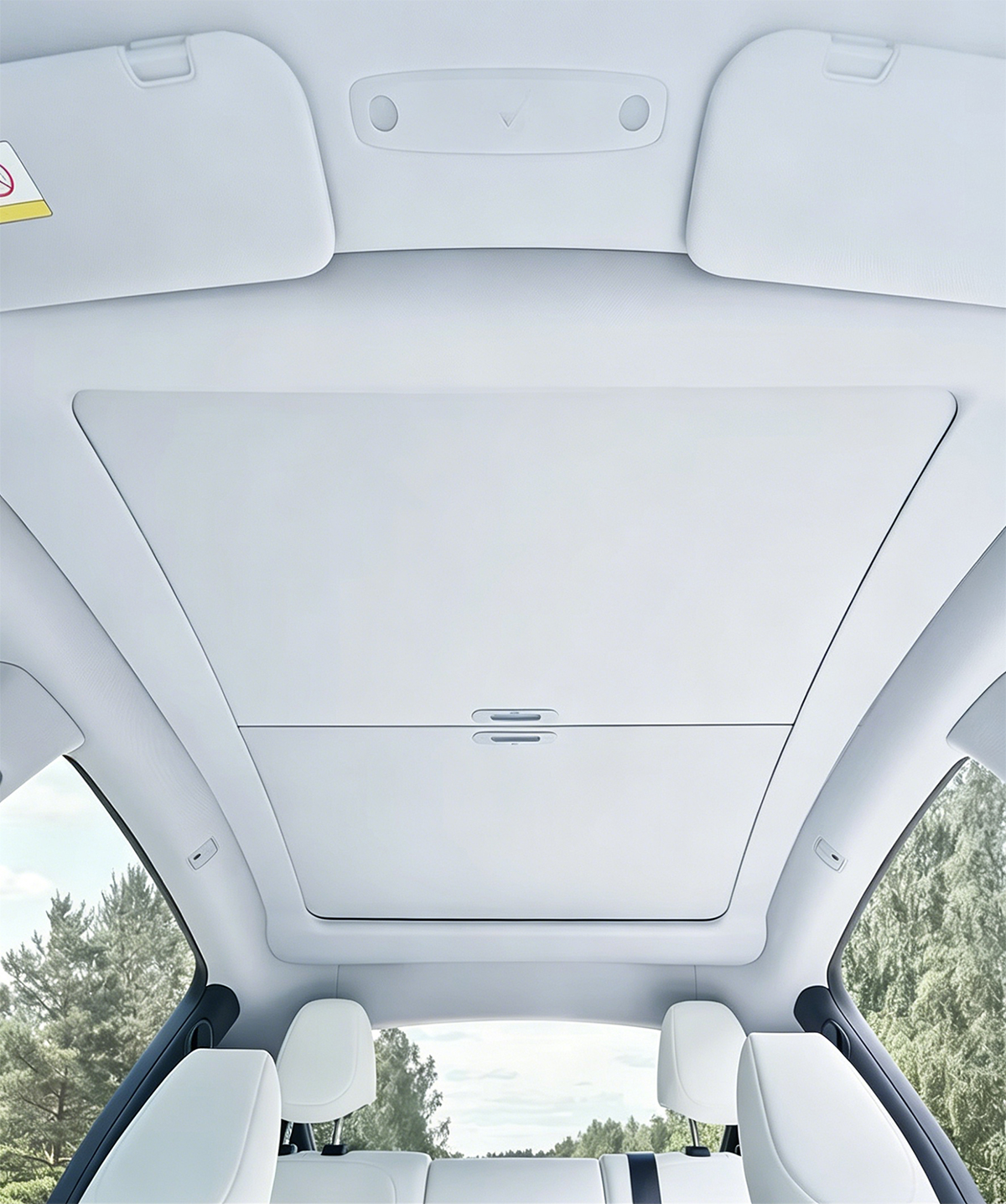 Custom fit Aegiswarn AW-MS2-TMY manual glass roof sunshade installed in Tesla Model Y