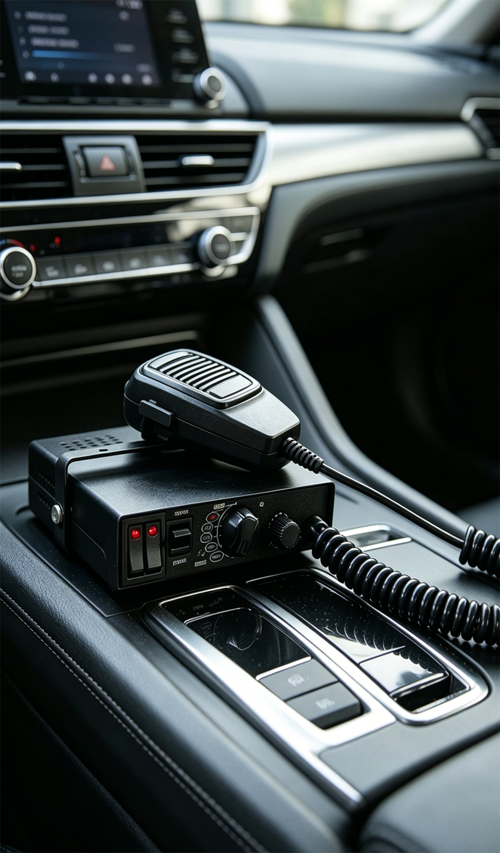 100w electronic siren aw-pe aegiswarn vehicle cockpit dashboard integration installation view