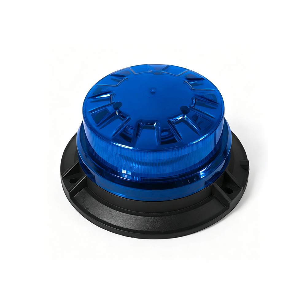 Blue LED Mini Beacon Warning Light, Complete unit standard white background main product AW-BL35 Aegiswarn