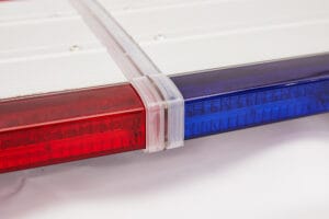 Red Blue LED Emergency Warning Lightbar, Internal LED lens close-up of AW-815L Aegiswarn emergency light bar