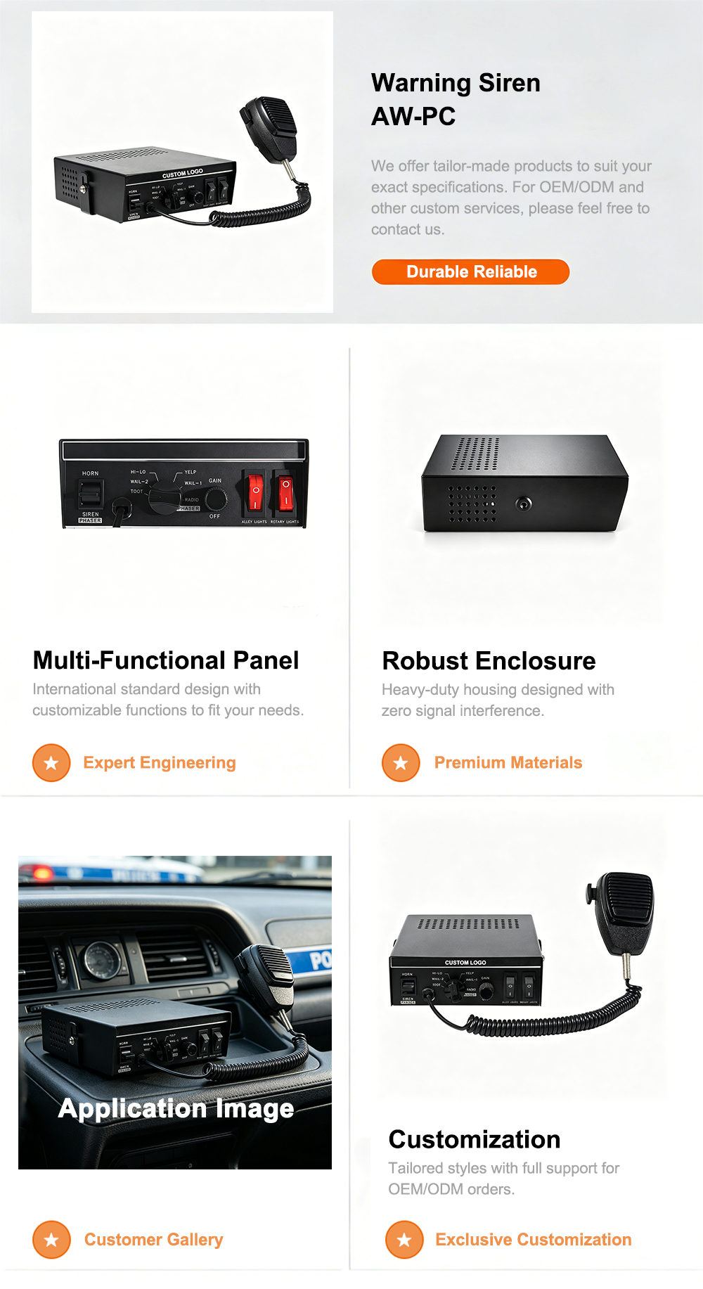 ambulance siren medical vehicle emergency sound system aw-pc aegiswarn full web marketing infographic mapping