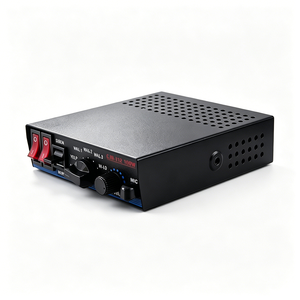 car PA system controller automotive warning sound system aw-pf aegiswarn durable metal casing view