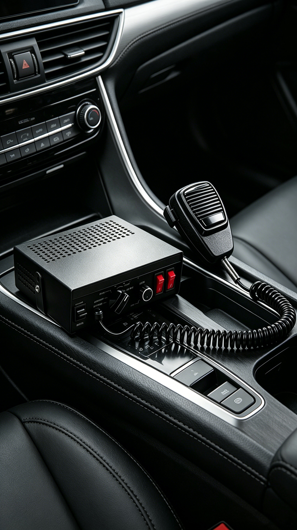 emergency vehicle amplifier aw-pb aegiswarn close up luxury automotive interior fitment view