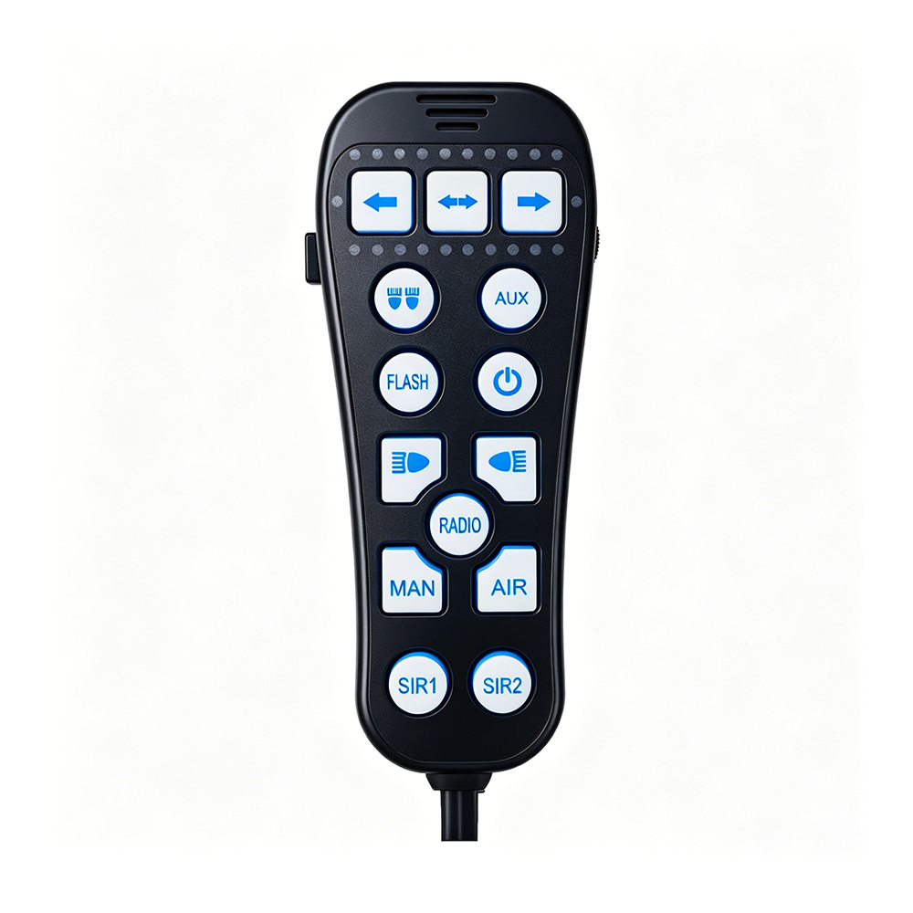 emergency vehicle sirens police siren AW-SR1 AegisWarn handheld clear controller front view