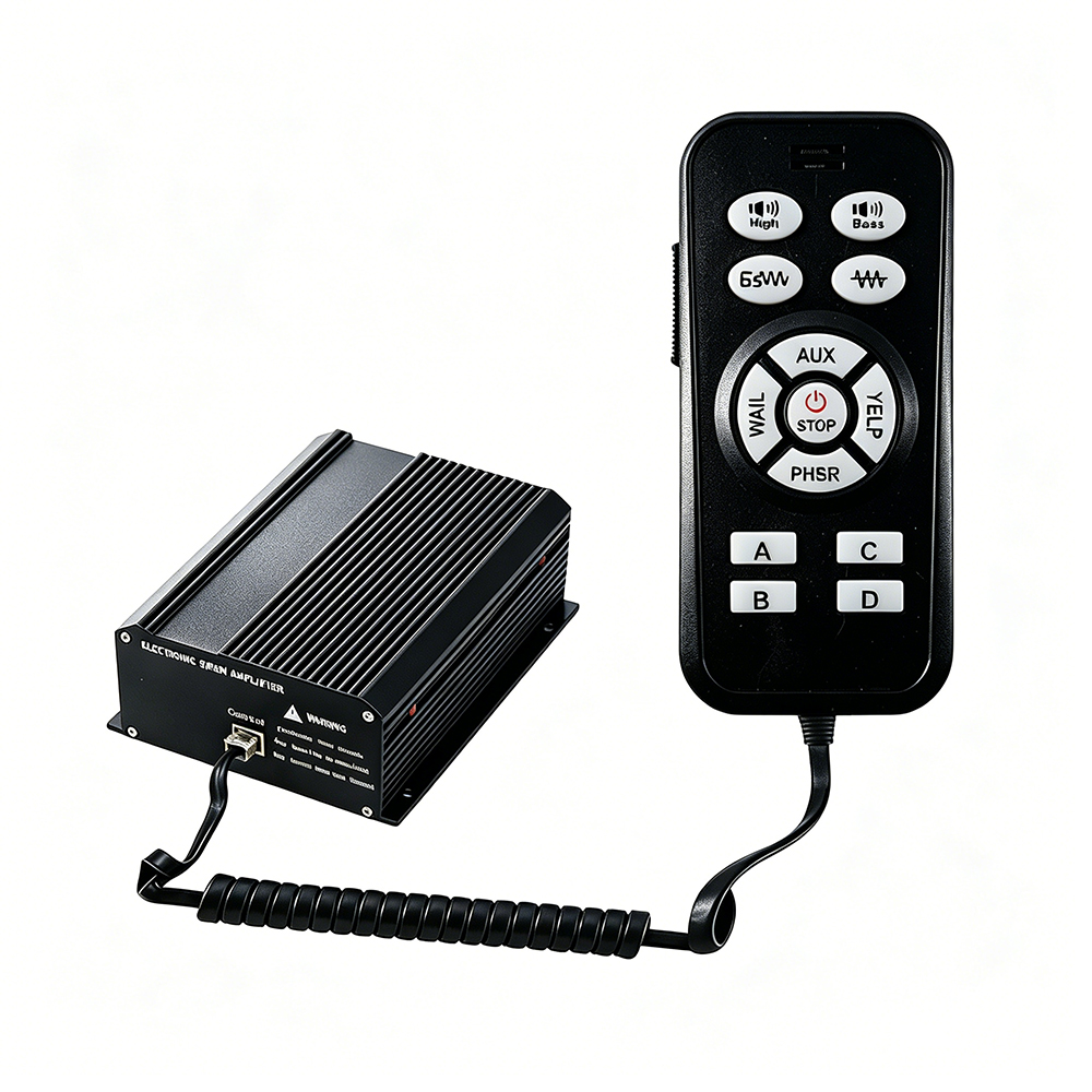 fire engine siren electronic siren amplifier AW-SR21 AegisWarn complete warning bundle black