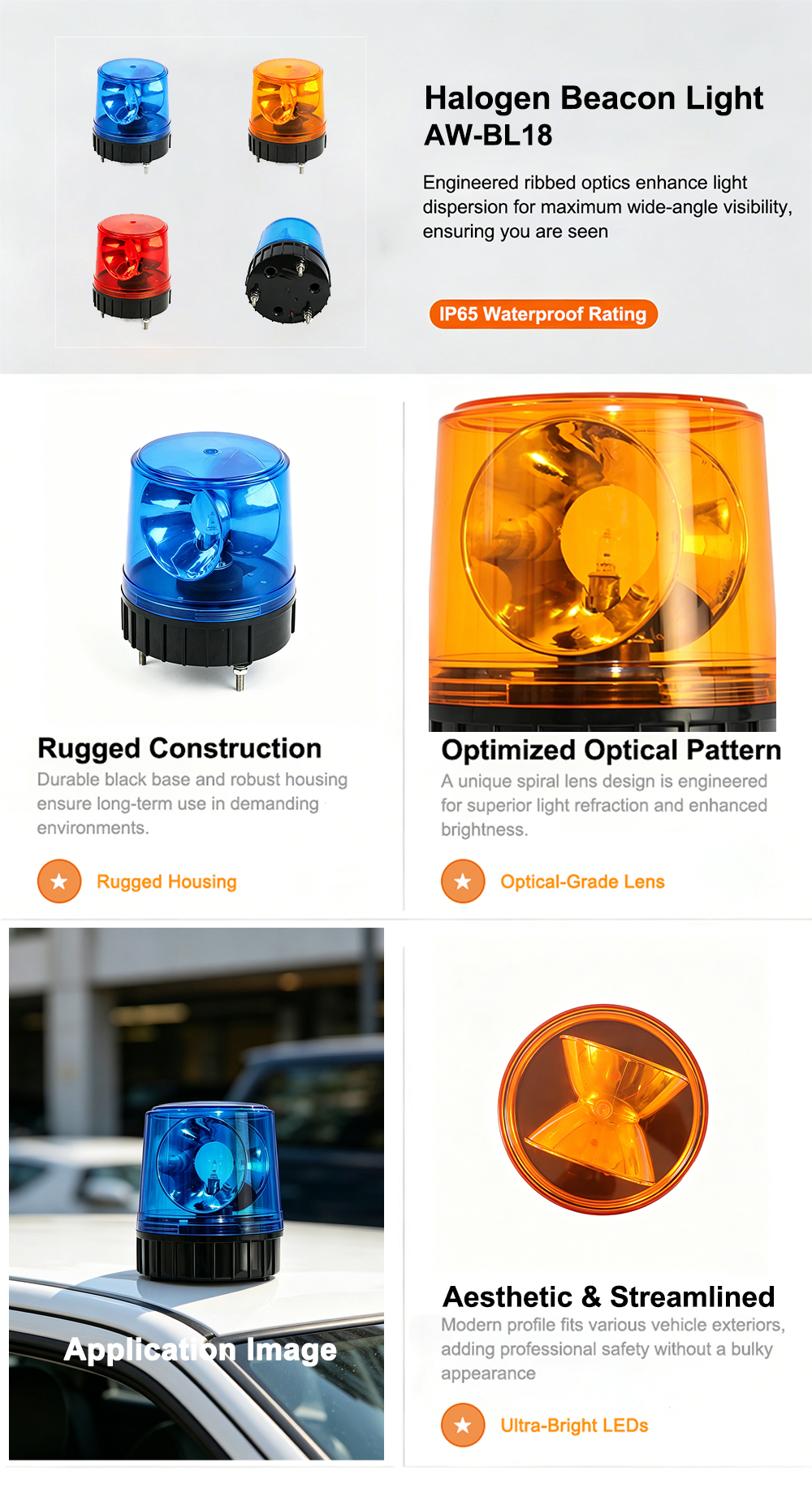 halogen Beacon Light AW-BL18 Aegiswarn 4 Images Template