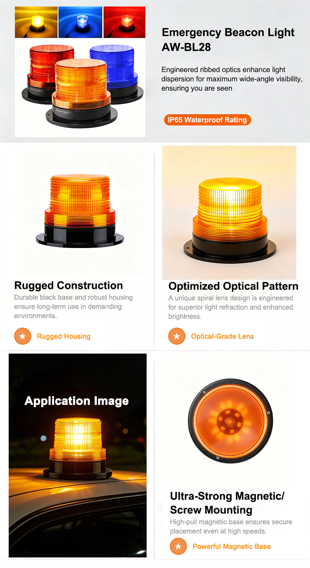 Hazard Warning Light Beacon Light AW-BL28 Aegiswarn 4 Images Poster