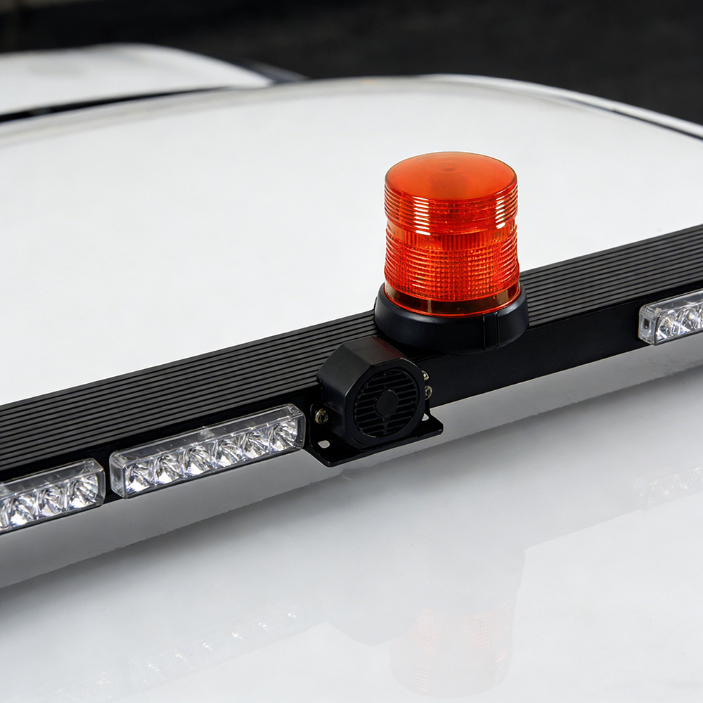 Mine Bar LED Rotating Beacon Light & Alarm Lightbar AW-1200L AegisWarn Professional Industrial Truck Front View
