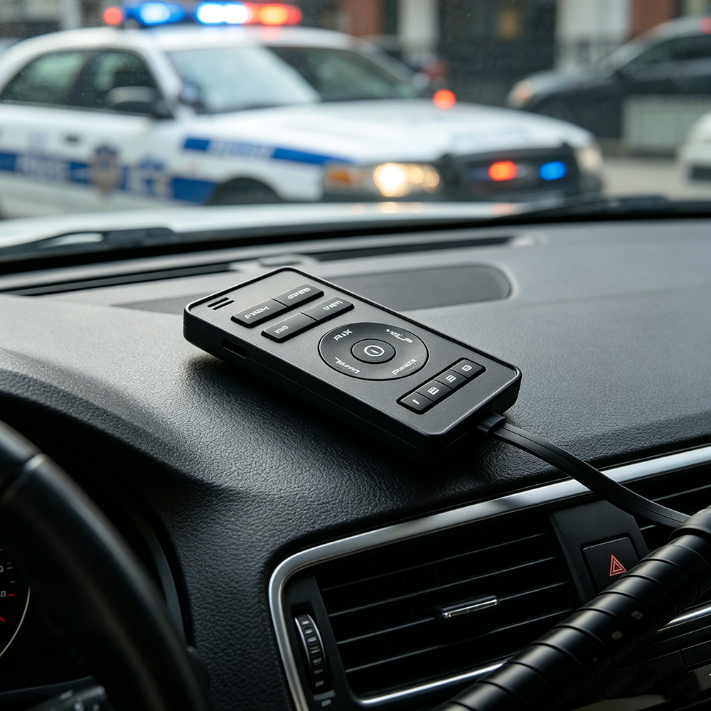 multi tone vehicle siren police car siren sound system AW-SR2 AegisWarn dashboard placement preview