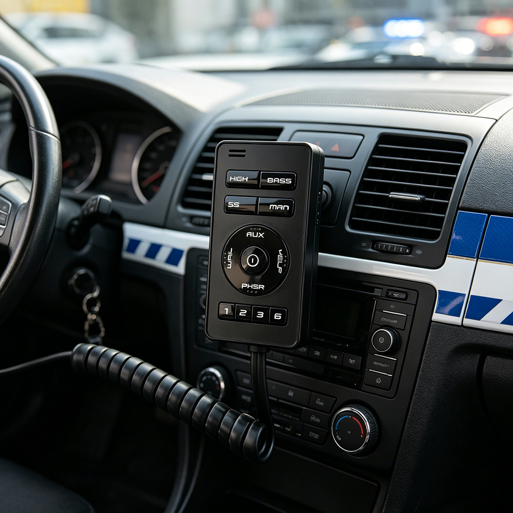 multi tone vehicle siren emergency warning sirens AW-SR2 AegisWarn center console installation