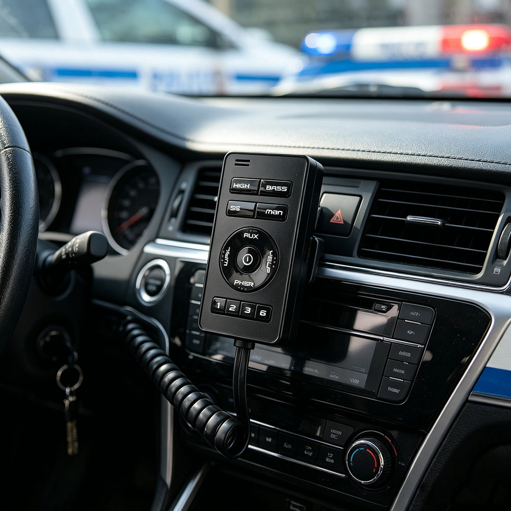 multi tone vehicle siren emergency siren system AW-SR2 AegisWarn interior cockpit mount presentation