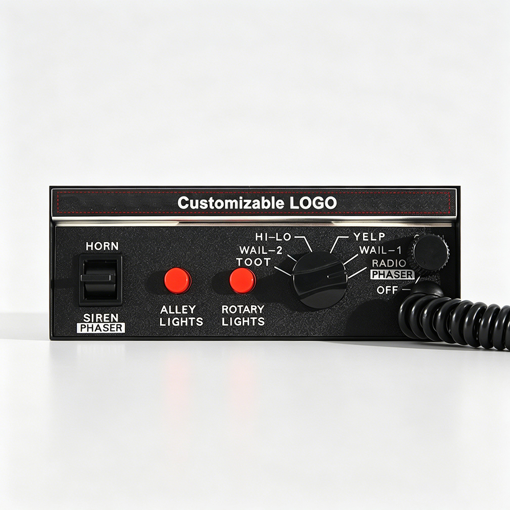 police public address system aw-pa aegiswarn amplifier control switches close up detail