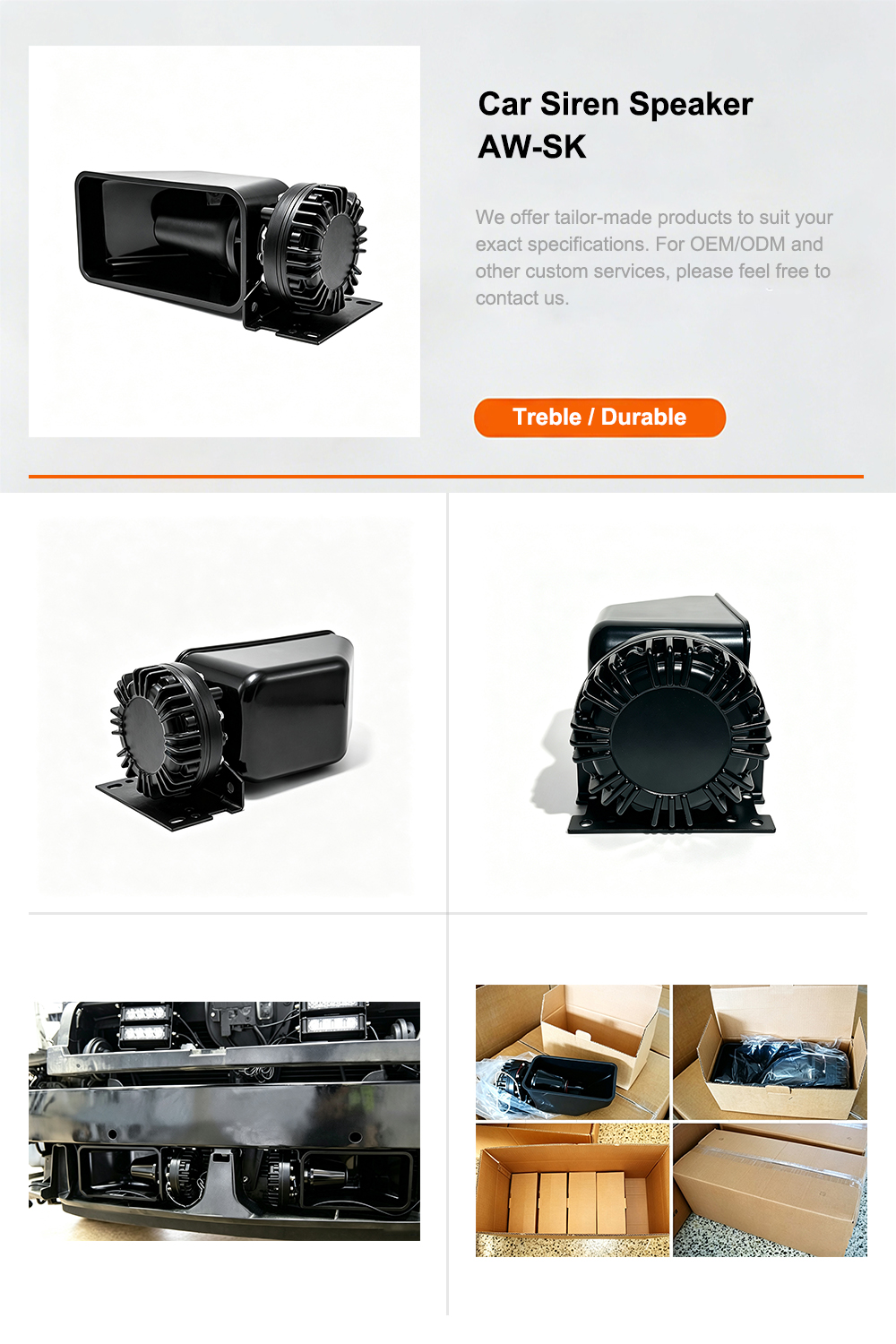 car siren speaker aw-sk aegiswarn complete technical catalog page and dimensional specs