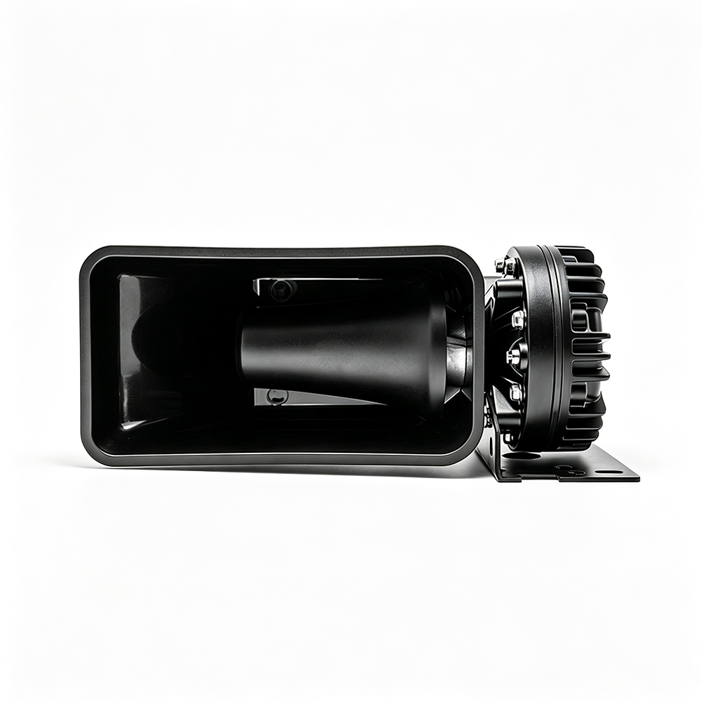 car siren speaker aw-sk aegiswarn flat profile black abs plastic horn front view