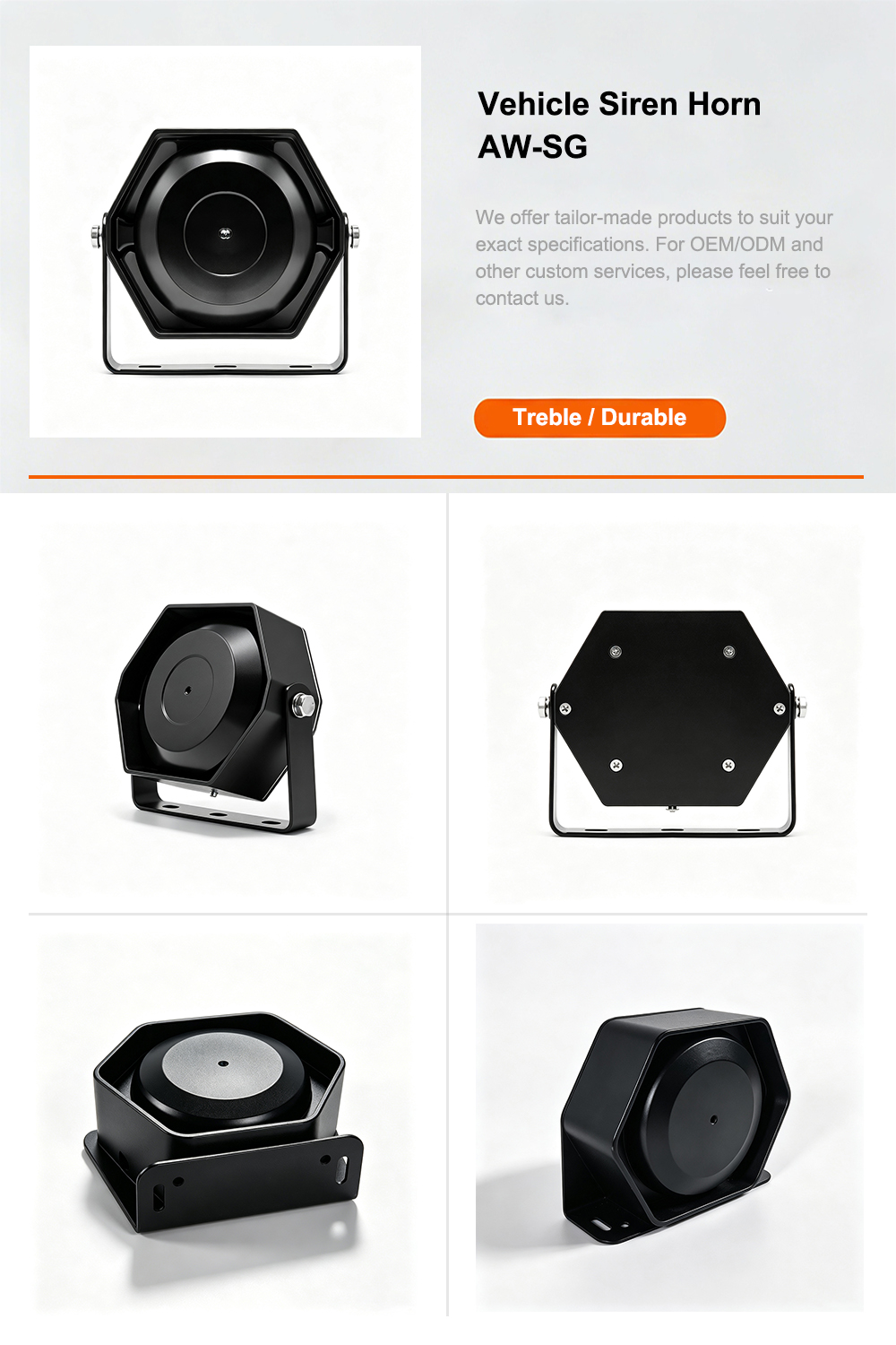 emergency vehicle loudspeaker vehicle siren horn aw-sg aegiswarn complete professional catalog display and multi angle technical specs