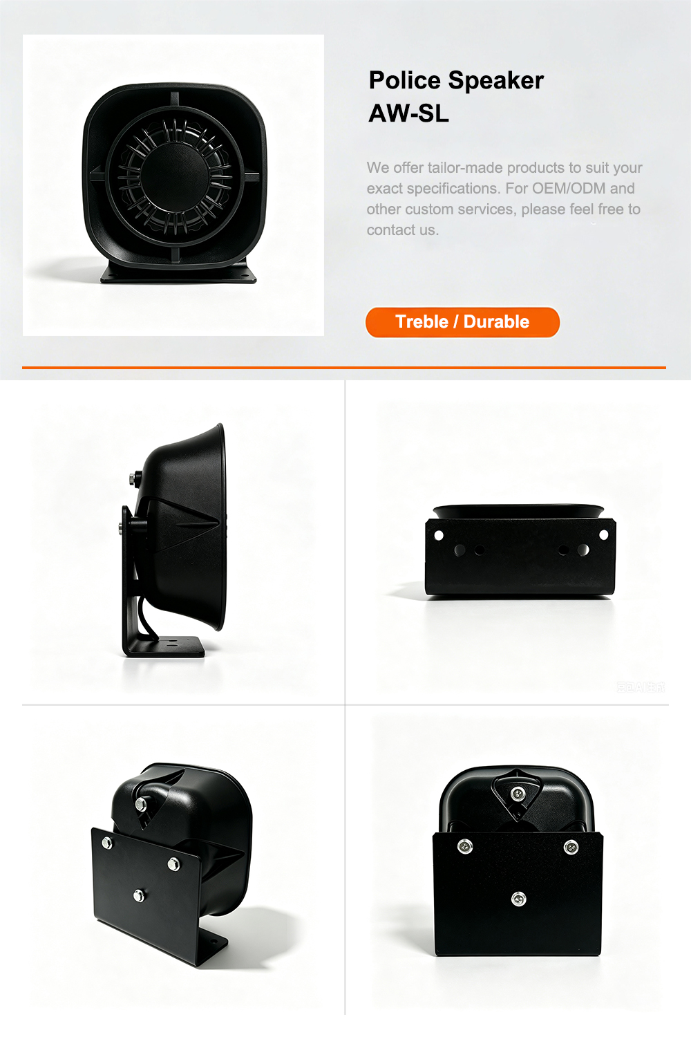 police speaker police speaker aw-sl aegiswarn detailed b2b sales catalog and structural specifications