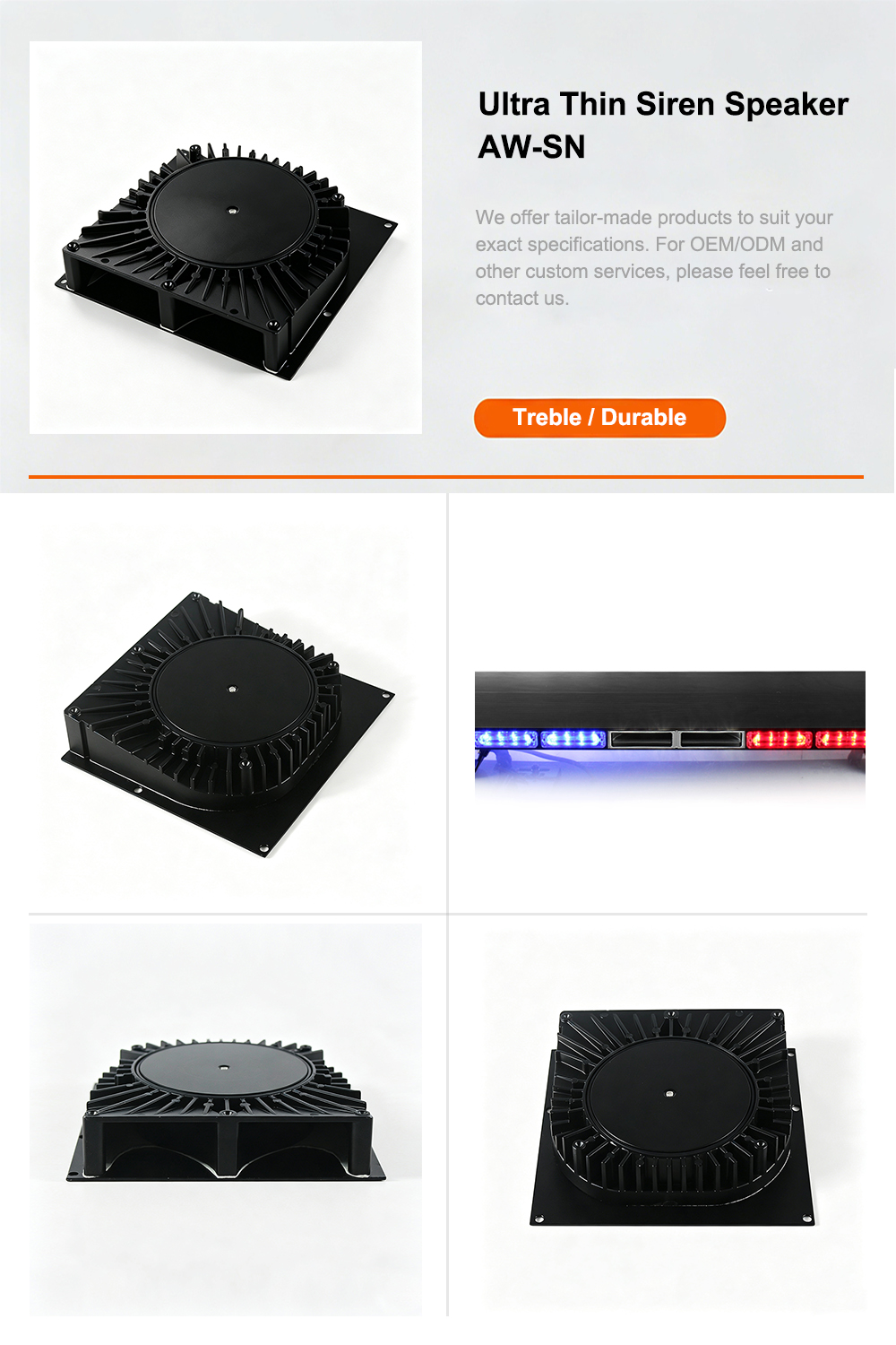 ultra thin siren speaker aw-sn aegiswarn technical b2b catalog and dimensions chart