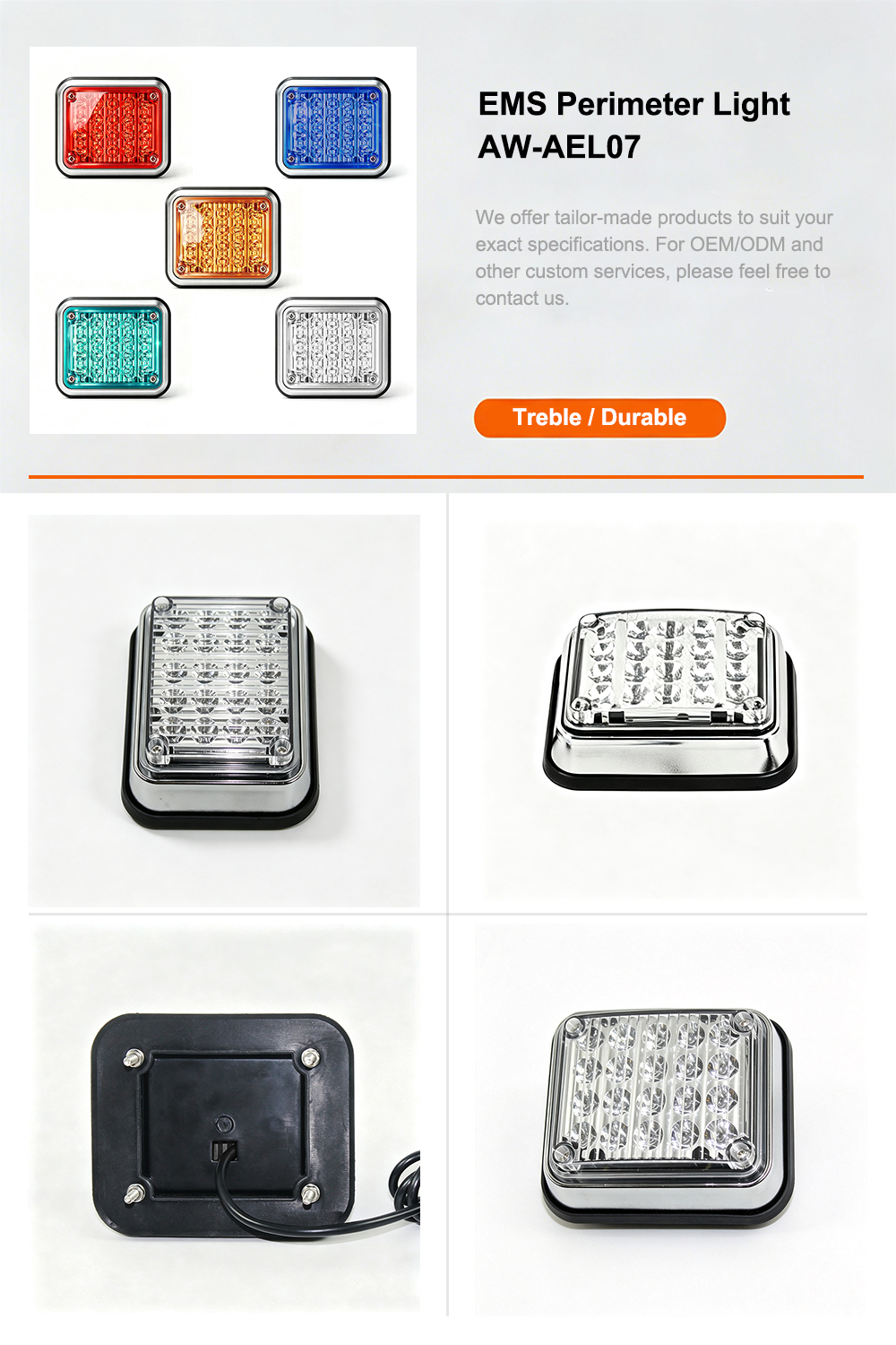 EMS perimeter light product specification detail page AW-AEL07 Aegiswarn