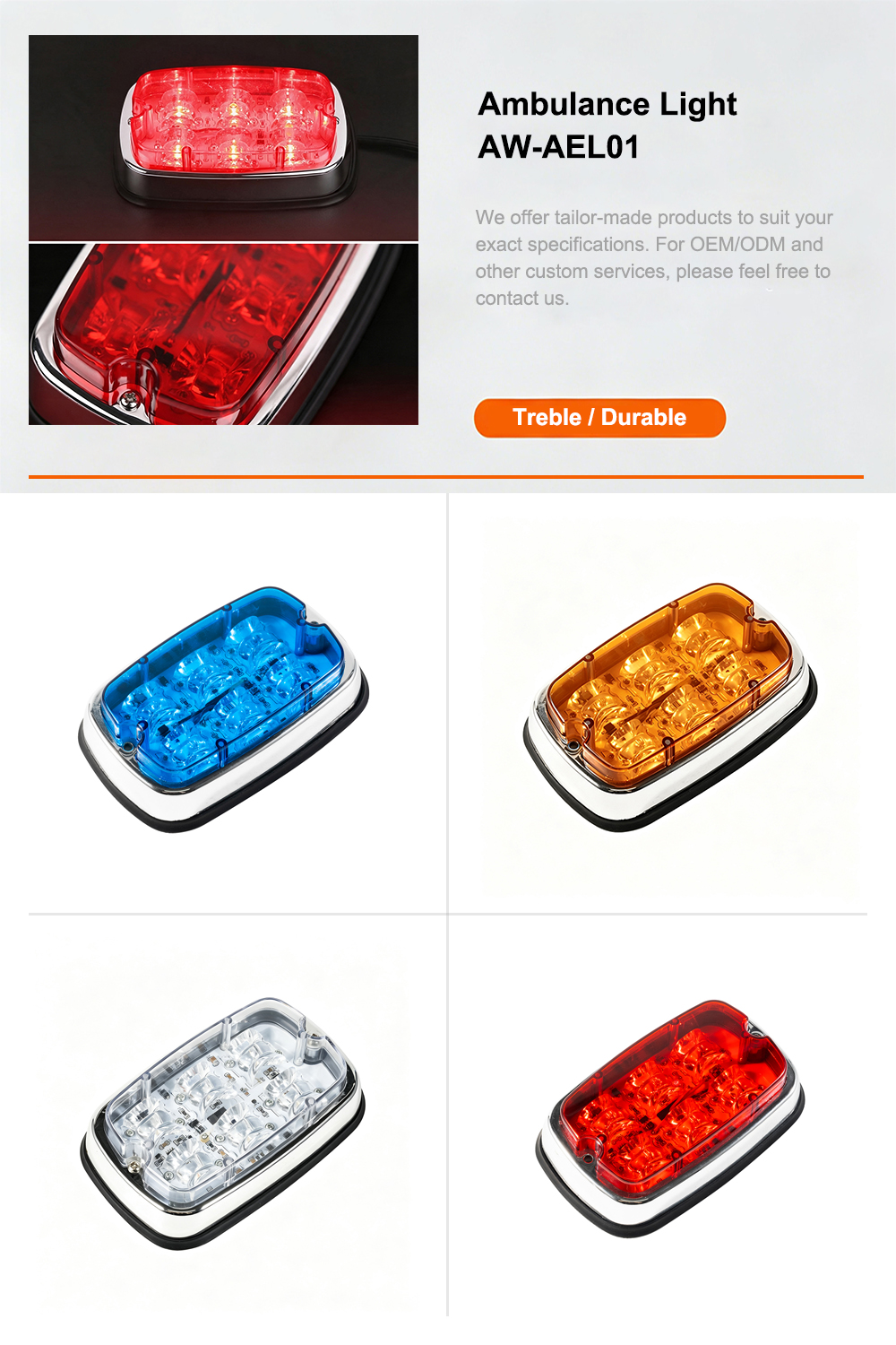 ambulance light product specification detail page AW-AEL01 aegiswarn