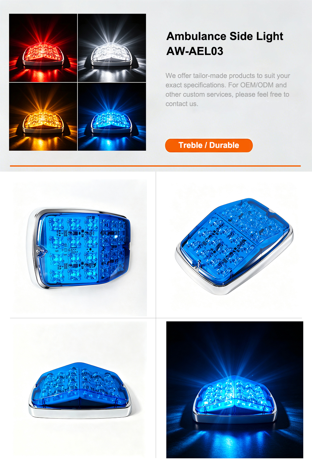 ambulance side light product specification detail page AW-AEL03 Aegiswarn