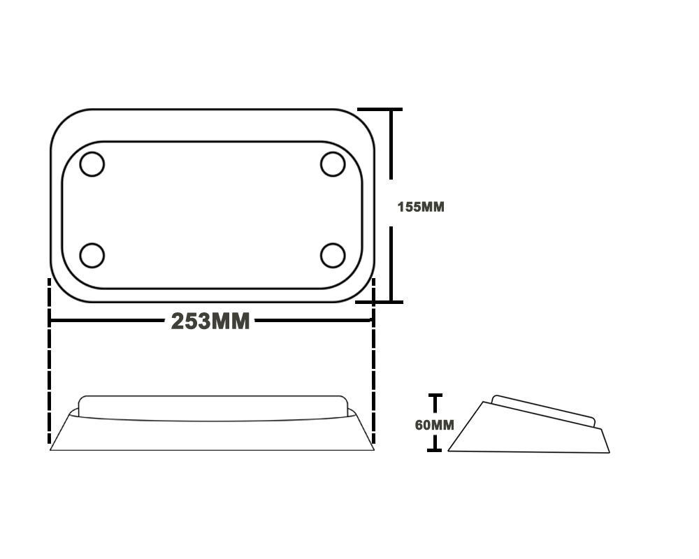 EMS Warning Lighthead Technical Size Diagram AW-AEL21 Aegiswarn