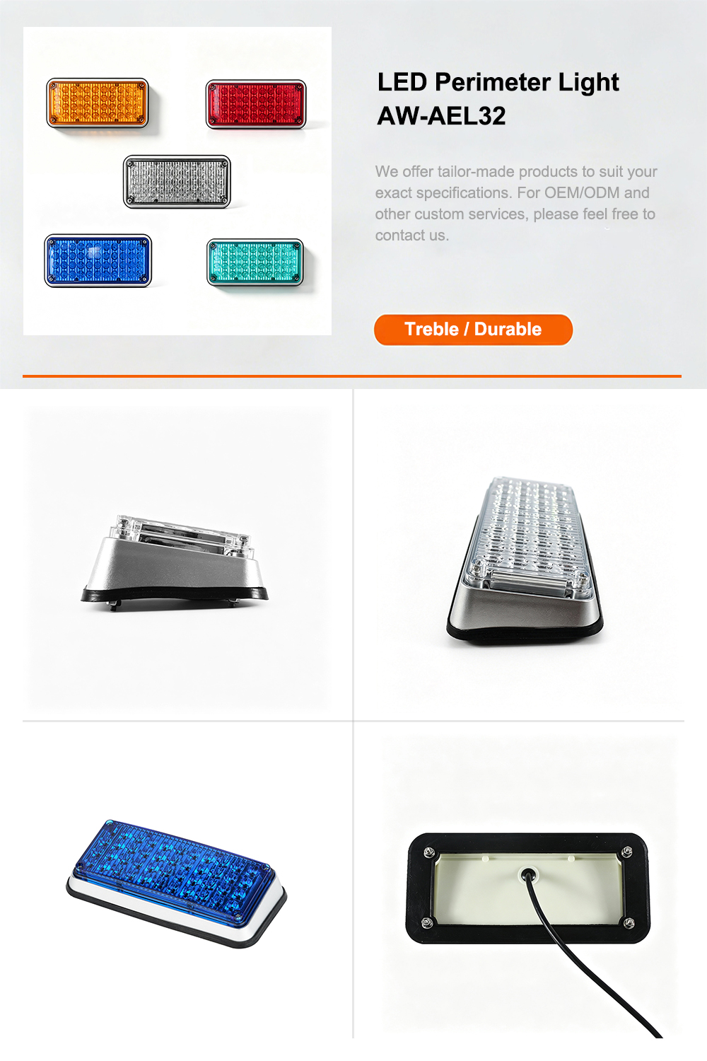 LED Perimeter Light Angled Emergency Strobe Specification Banner AW-AEL32 Aegiswarn