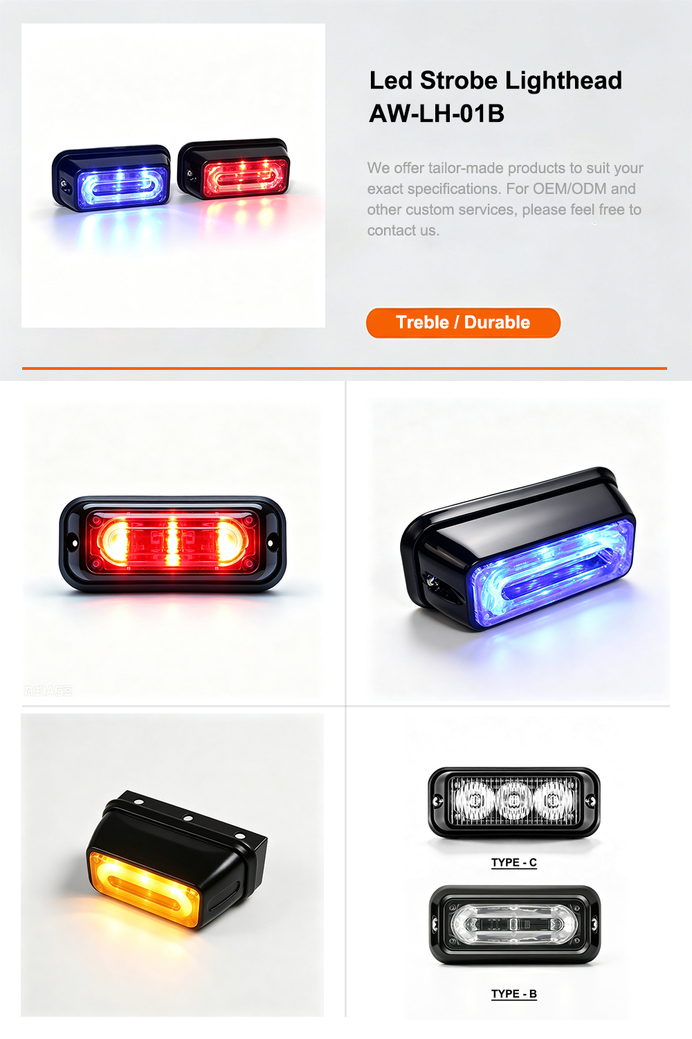 LED Strobe Lighthead Product Overview Surface Mount Lighthead AW-LH01B AegisWarn