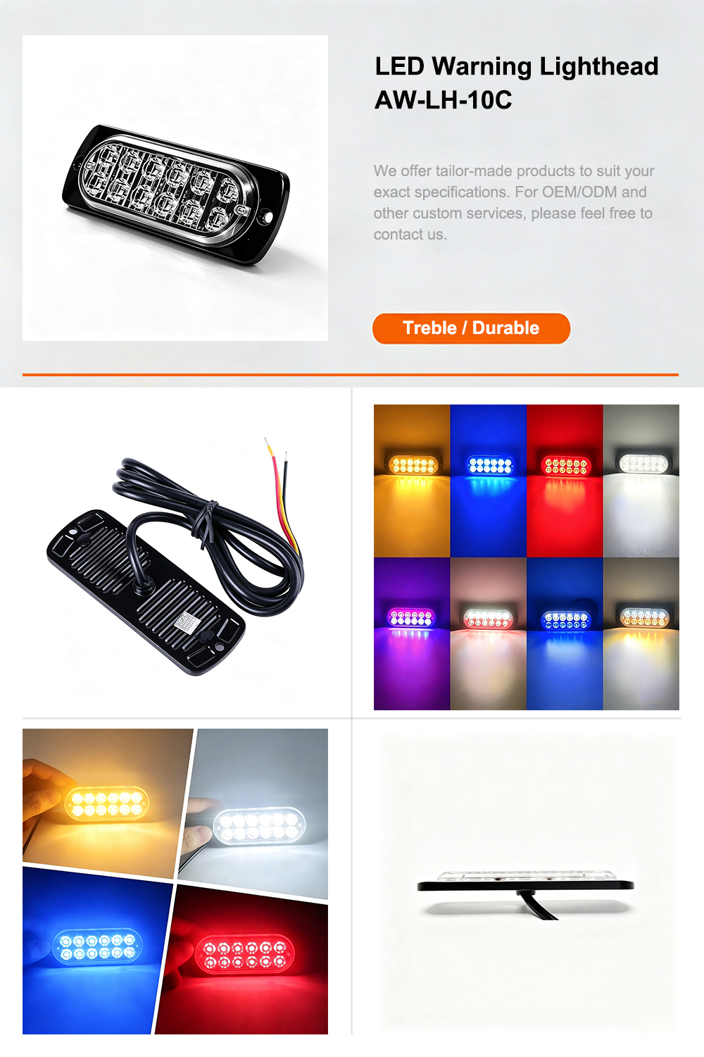 LED Warning Lighthead technical specification poster flyer AW-LH10C Aegiswarn