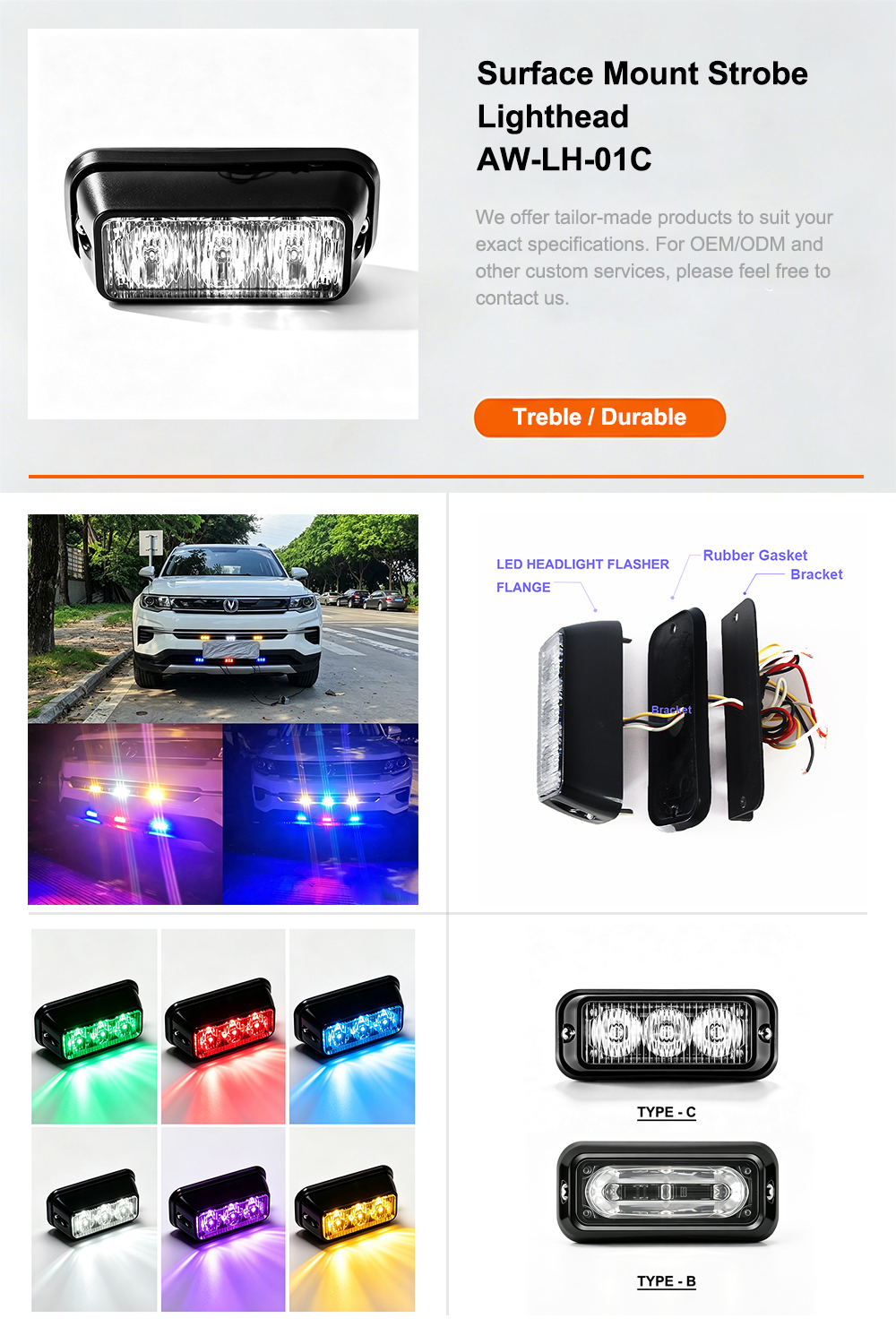 Surface Mount Strobe Lighthead Product Specification Overview AW-LH01C AegisWarn