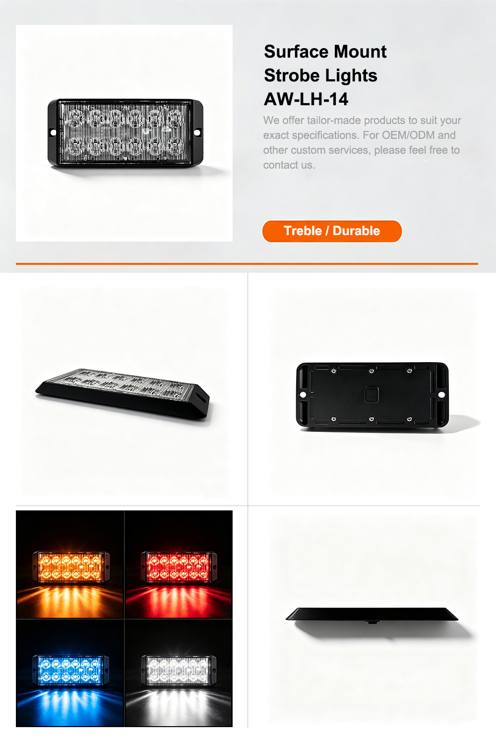 Surface Mount Strobe Lights Detail Product Page AW-LH014 Aegiswarn