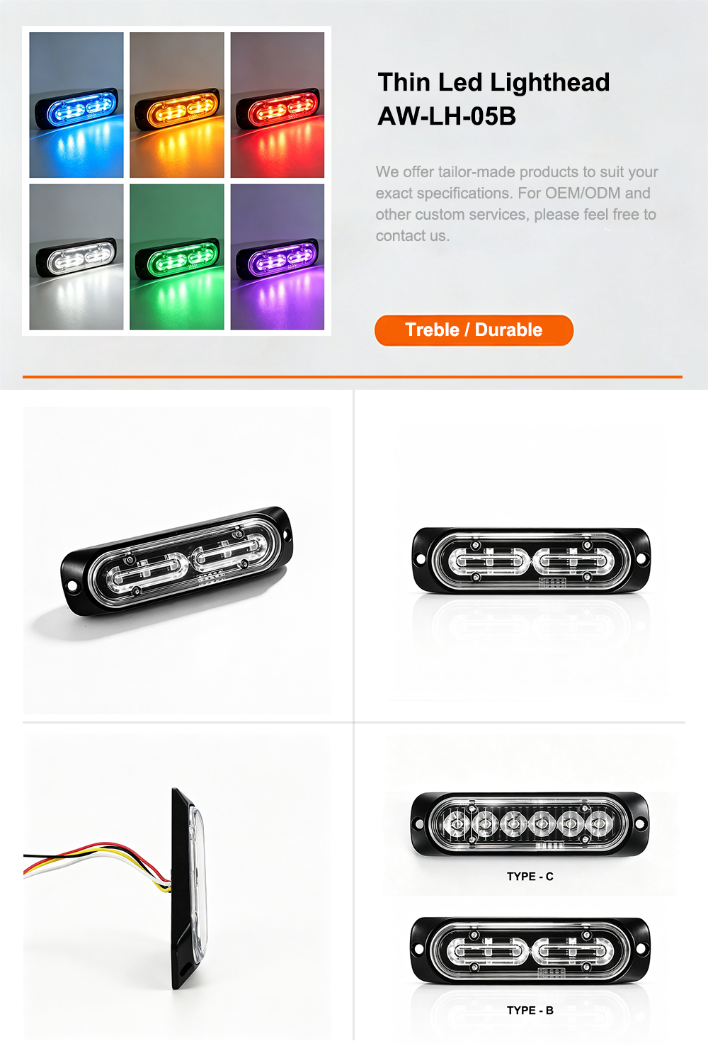 thin led lighthead Product Features Overview Banner AW-LH05B Aegiswarn