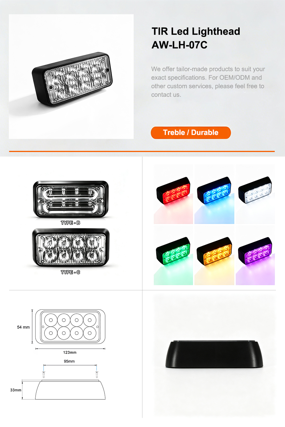 TIR led lighthead Product Features Overview Banner AW-LH07C Aegiswarn