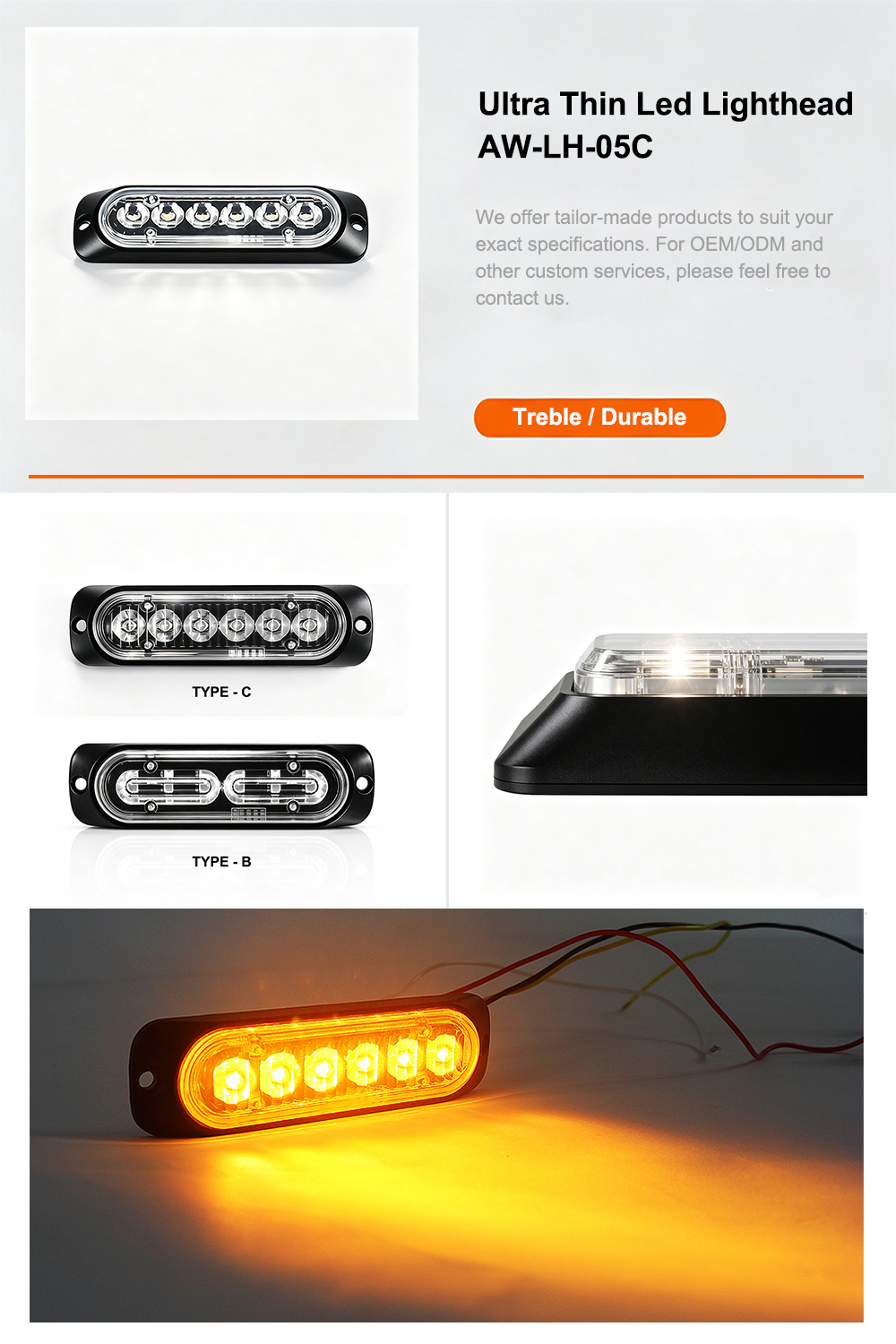 ultra thin led lighthead Product Features Overview Banner AW-LH05C Aegiswarn