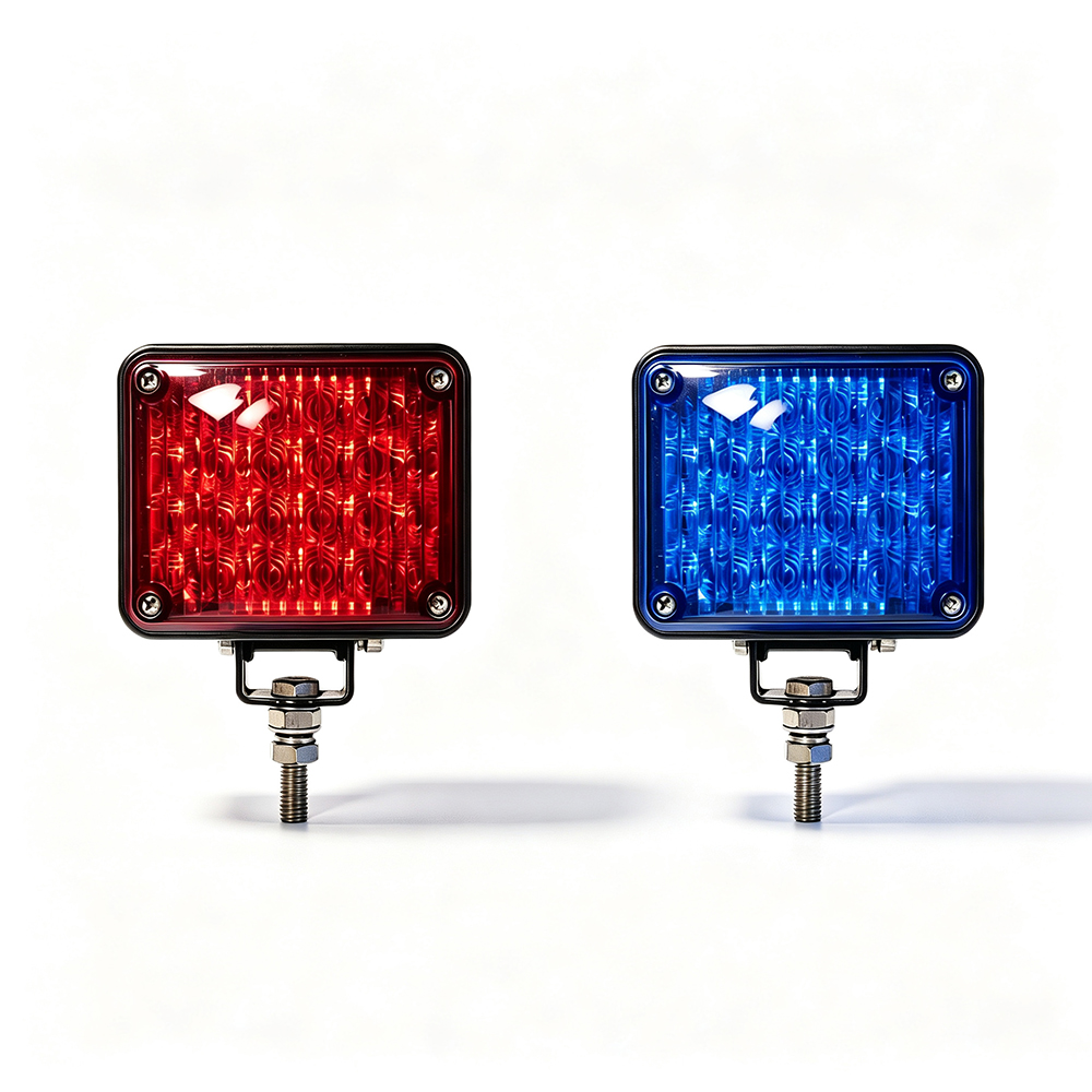 LED Strobe Lights for Motorcycles Red Blue Police Warning Pair AW-MSL03 Aegiswarn
