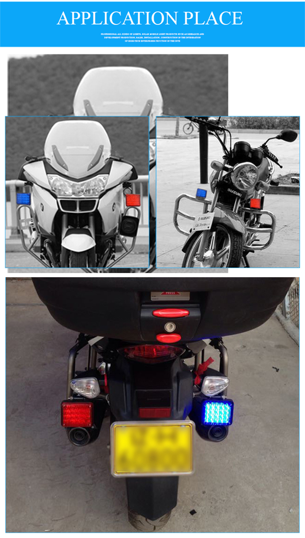 LED Strobe Lights for Motorcycles On Vehicle Rear Mount AW-MSL03 Aegiswarn