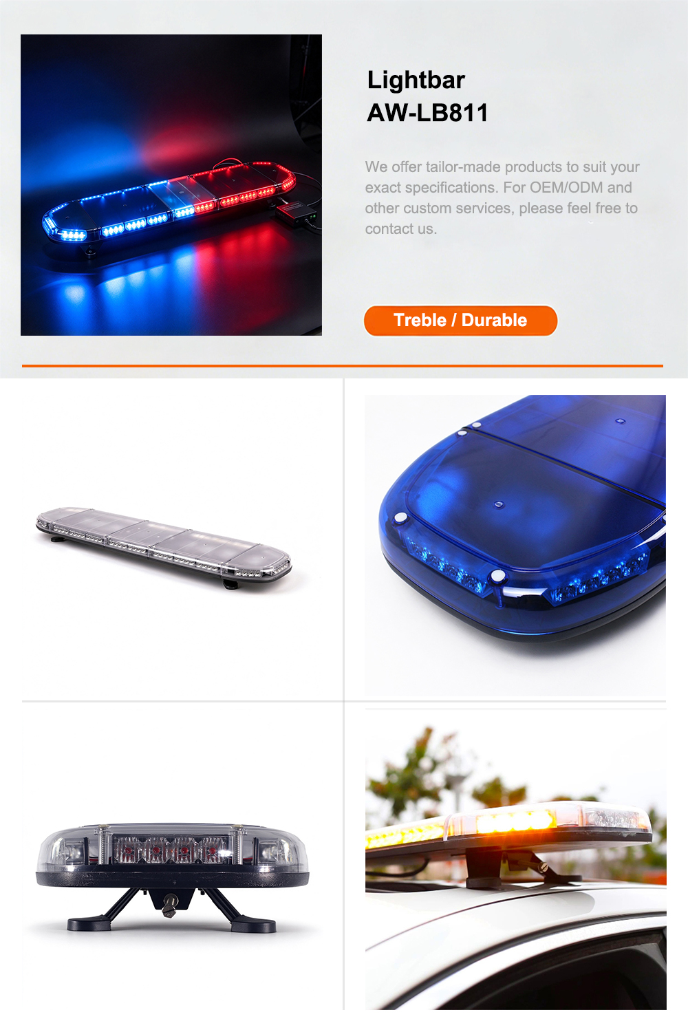 Lightbar Emergency Warning Light AW‑LB811 Aegiswarn