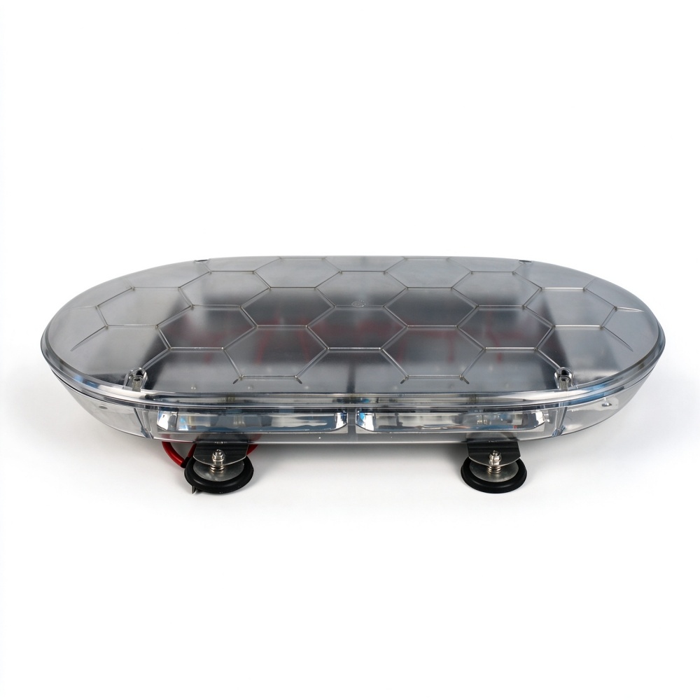 Amber Mini Lightbar Construction Vehicle Warning Light Slim Front View AW-MLB602 Aegiswarn