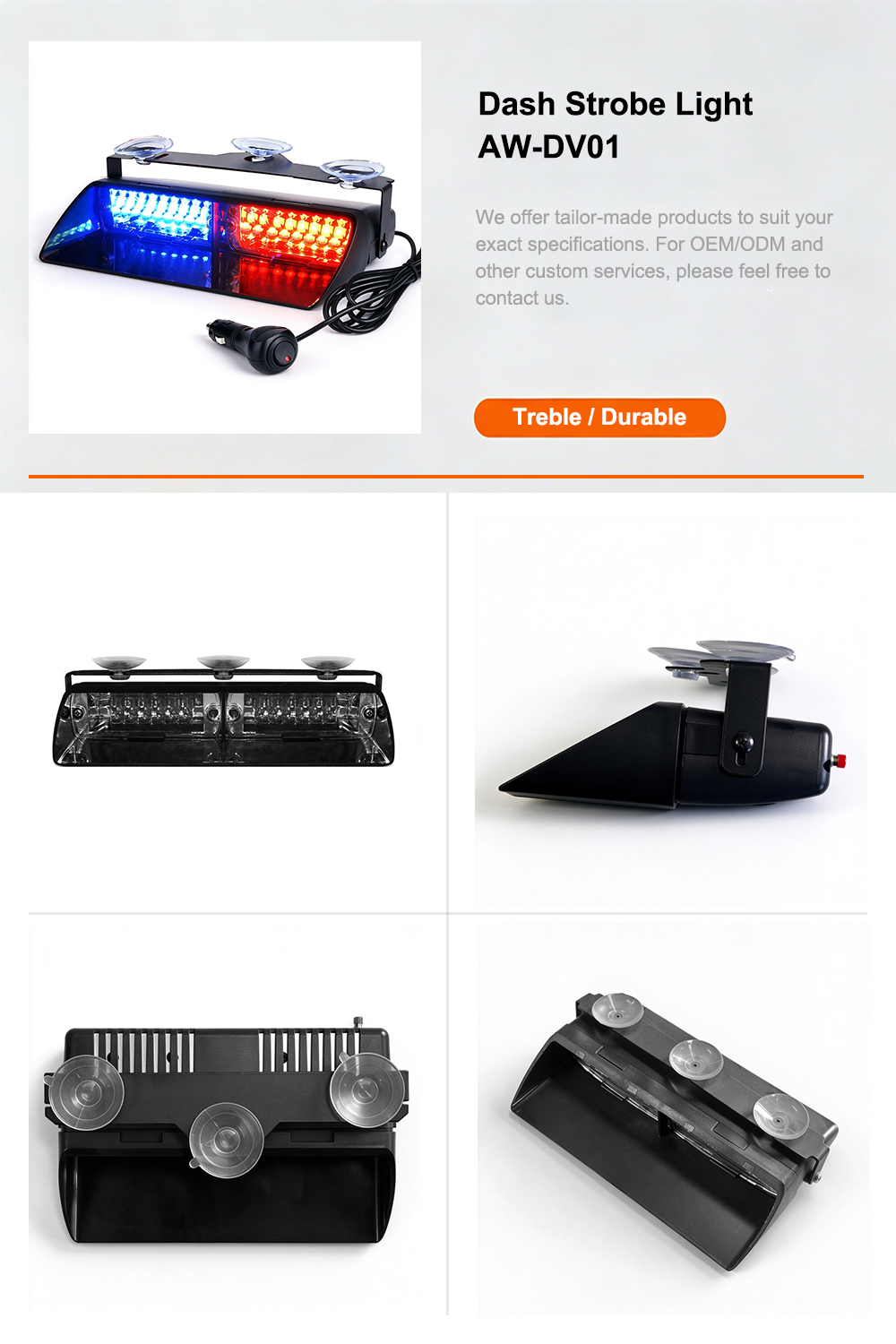 Dash Strobe Light Police Emergency Warning Light Product Banner AW-DV01 Aegiswarn