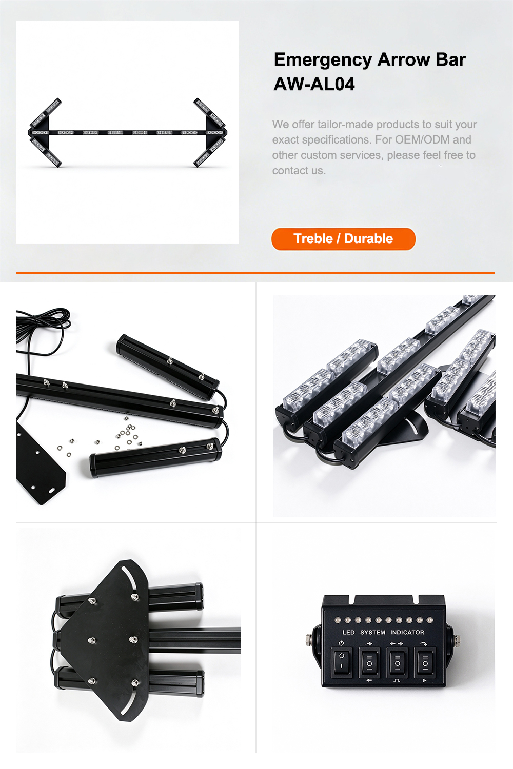 Emergency Arrow Bar Sprinkler Truck Traffic Advisor Product Banner AW-AL04 Aegiswarn