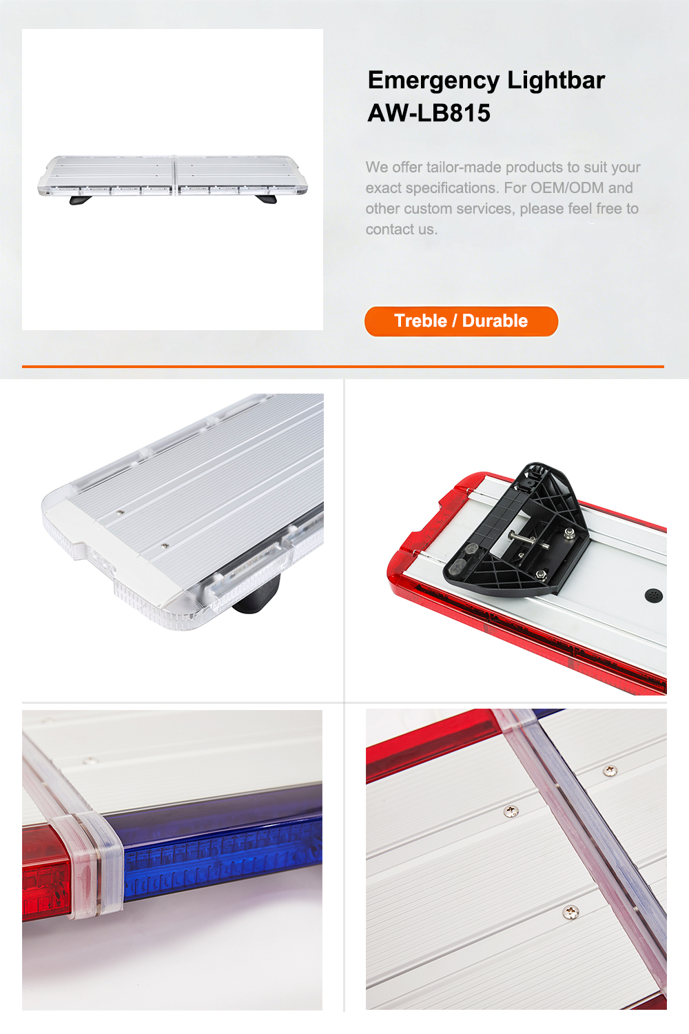 Emergency Lightbar Warning Light Bar Product Banner AW-LB815 Aegiswarn
