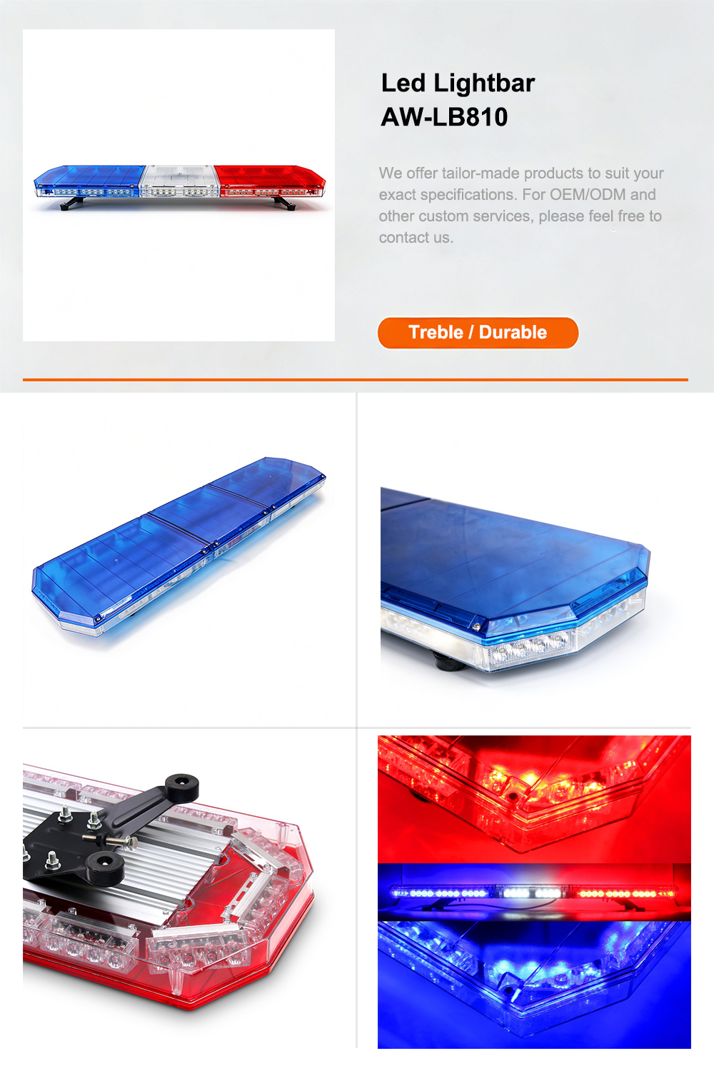 Led Lightbar Product Details Emergency Warning Light Bar AW-LB810 Aegiswarn