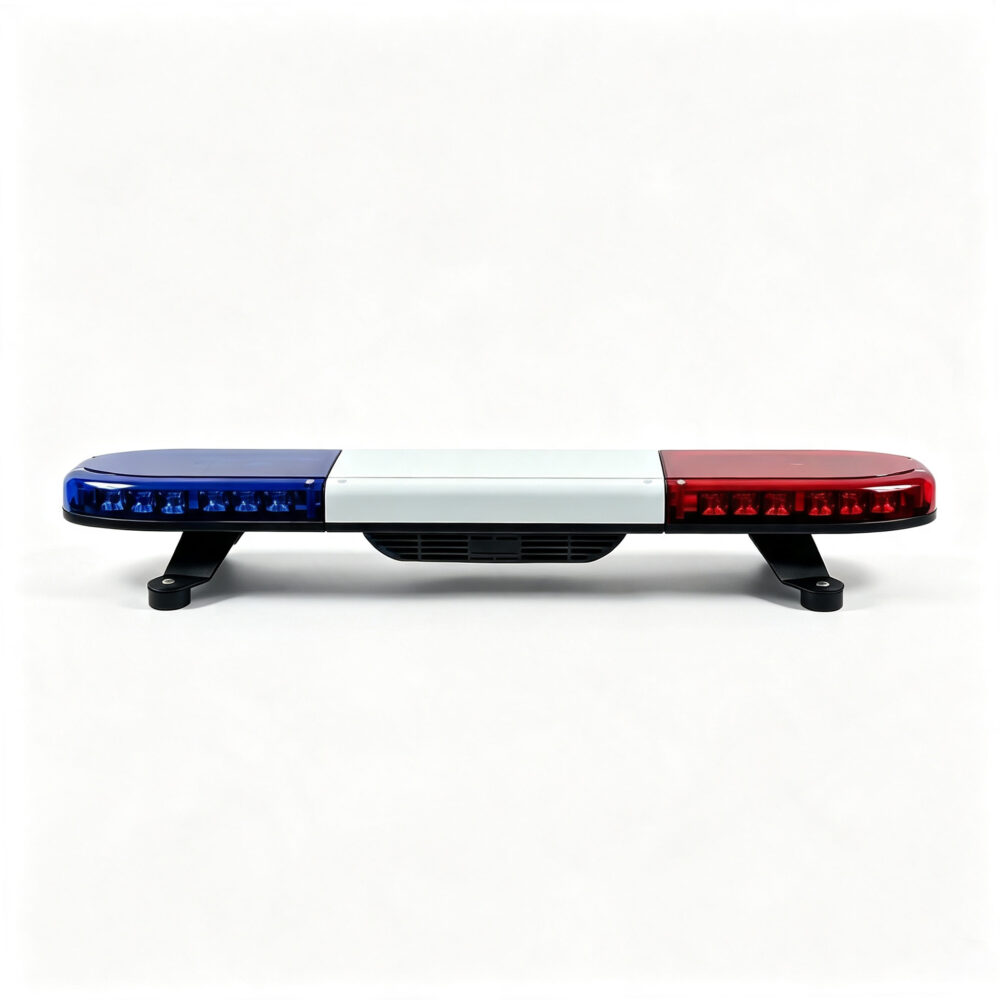 Mini Lightbar Warning Light Bar Red Blue Front View AW-MLB813 Aegiswarn
