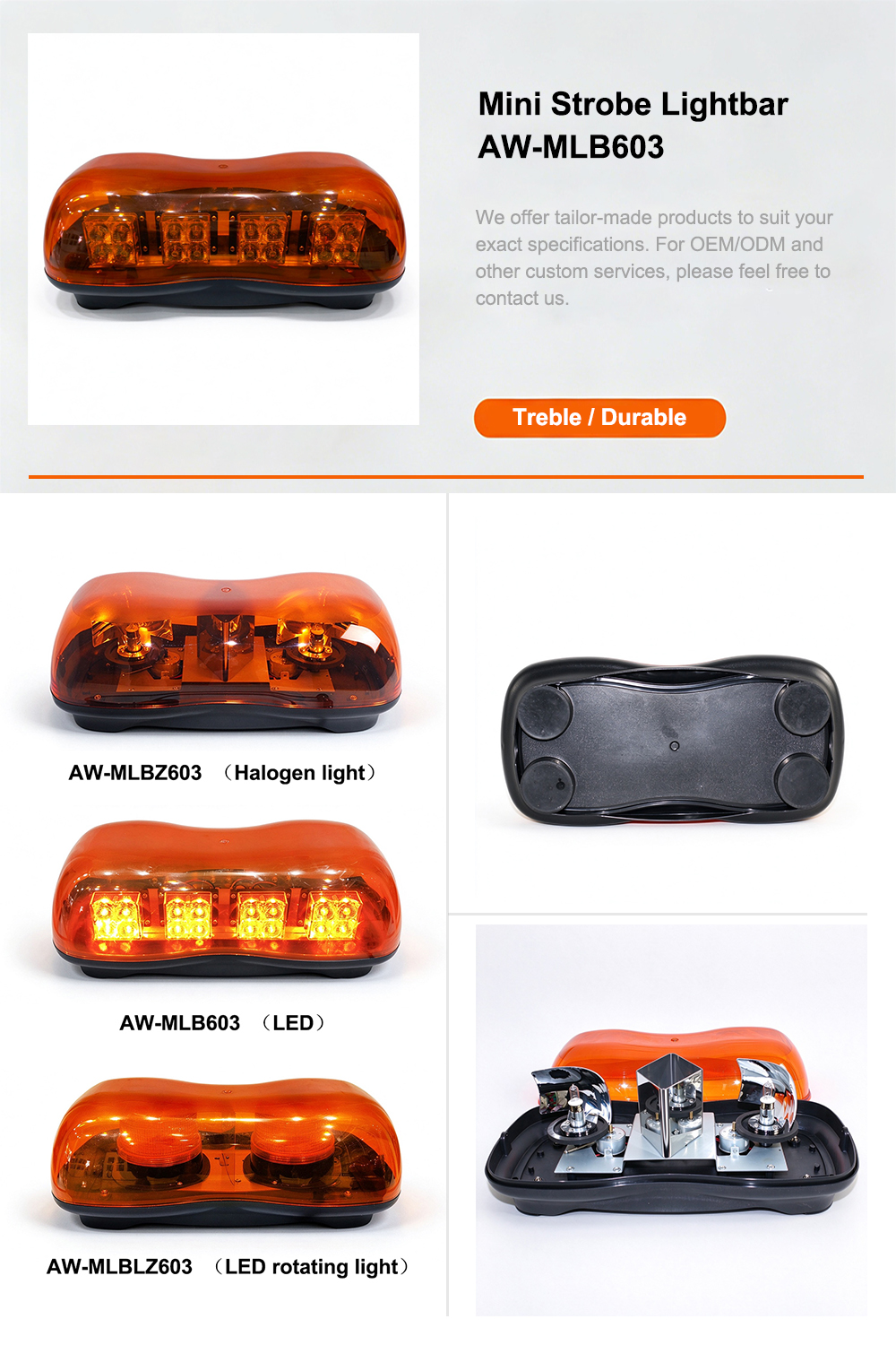 Mini Strobe Lightbar Tow Truck Warning Light Product Banner AW-MLB603 Aegiswarn