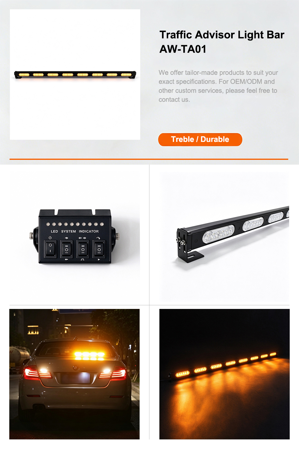 Traffic Advisor Light Bar Warning Vehicle Emergency Light Product Banner AW-TA01 Aegiswarn