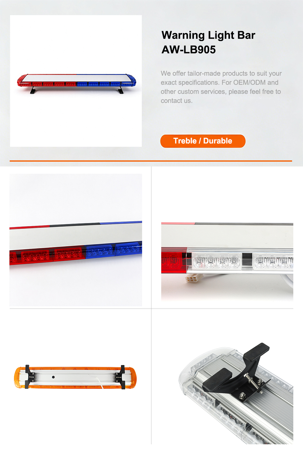 Warning Light Bar Emergency LED Lightbar Full LED Banner AW-LB905 Aegiswarn